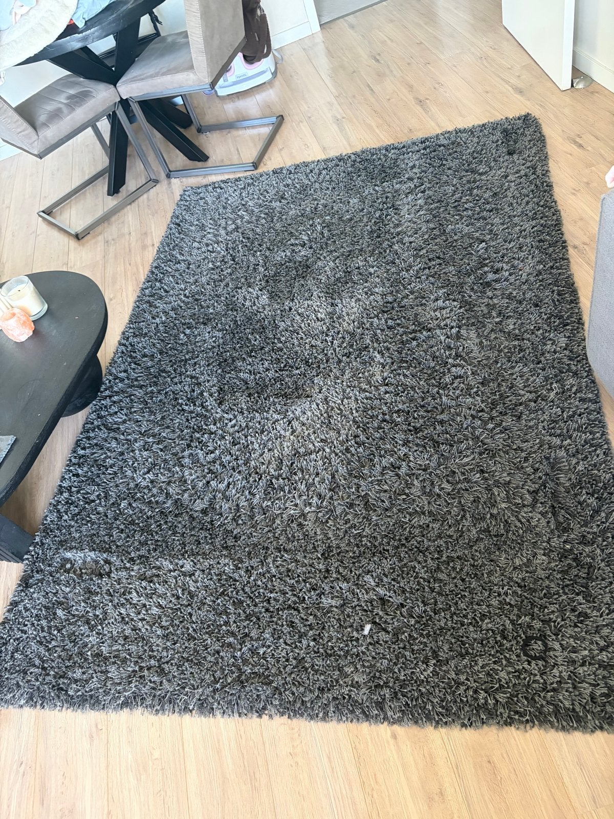Vloerkleed Grijs 160x230 cm, Ophalen, Gebruikt, 150 tot 200 cm, 200 cm of meer