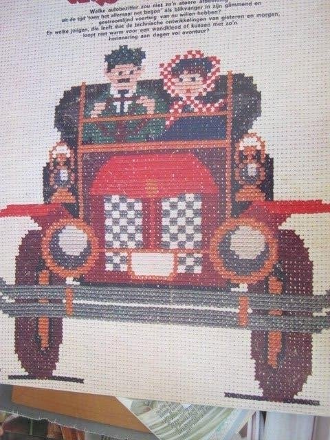 Borduurpatroon  Old Timer Antieke auto nr 9597 do, Verzenden, Nieuw, Handborduren, Patroon