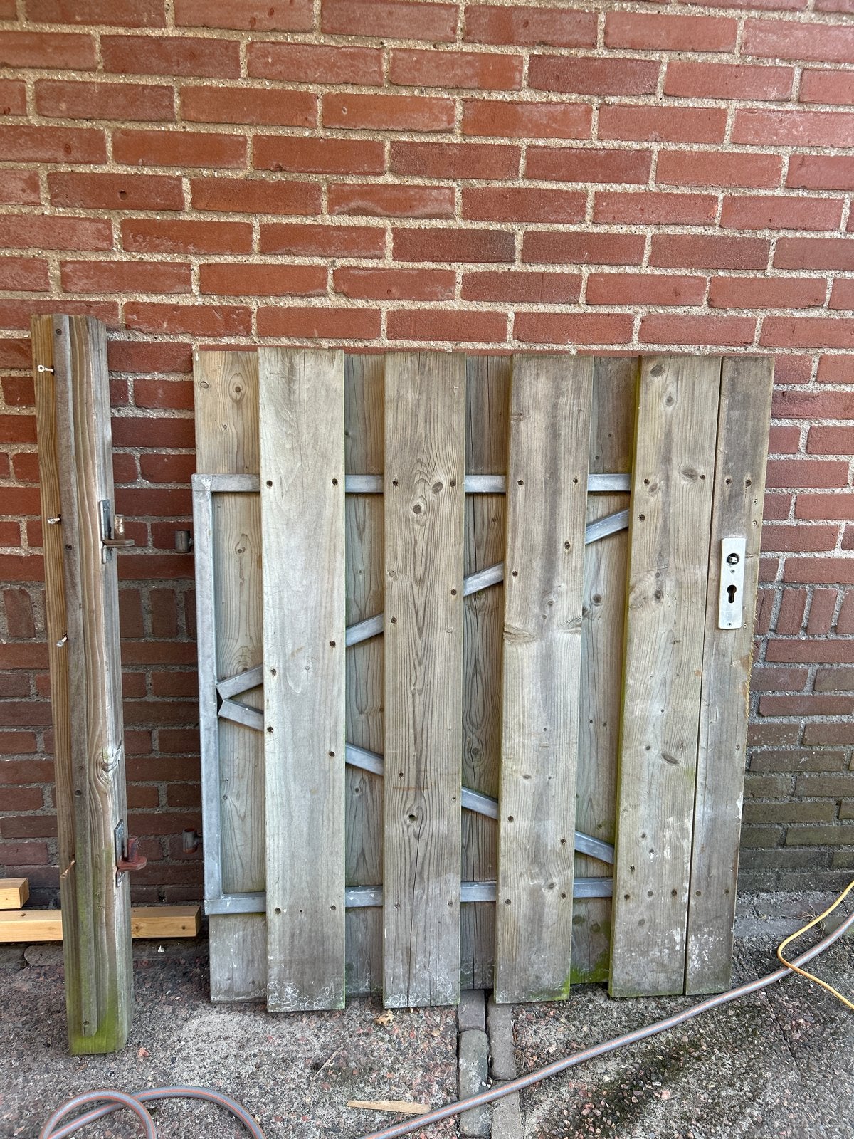 Gebruikte tuindeur van 100x121cm, Ophalen, Met poort, Gebruikt, Tuinhek