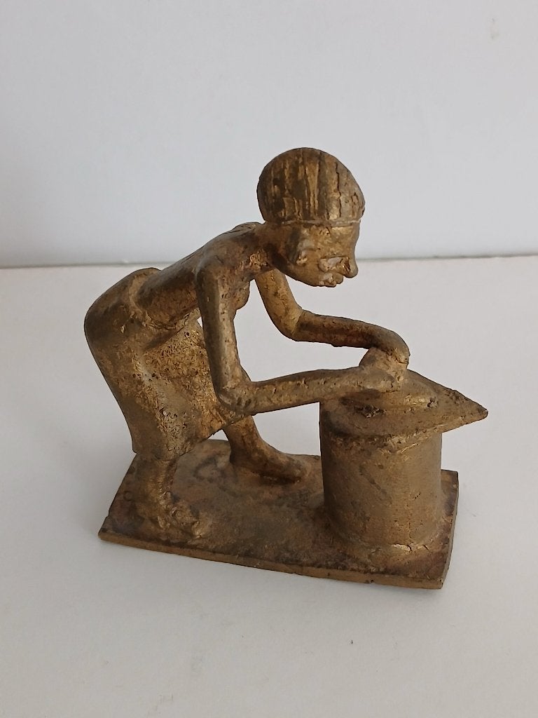 Bronzen Afrikaans Beeldje Akan of Ashanti goudgewicht.(3), Antiek en Kunst, Afrika, Handgemaakt, Ophalen of Verzenden, Brons