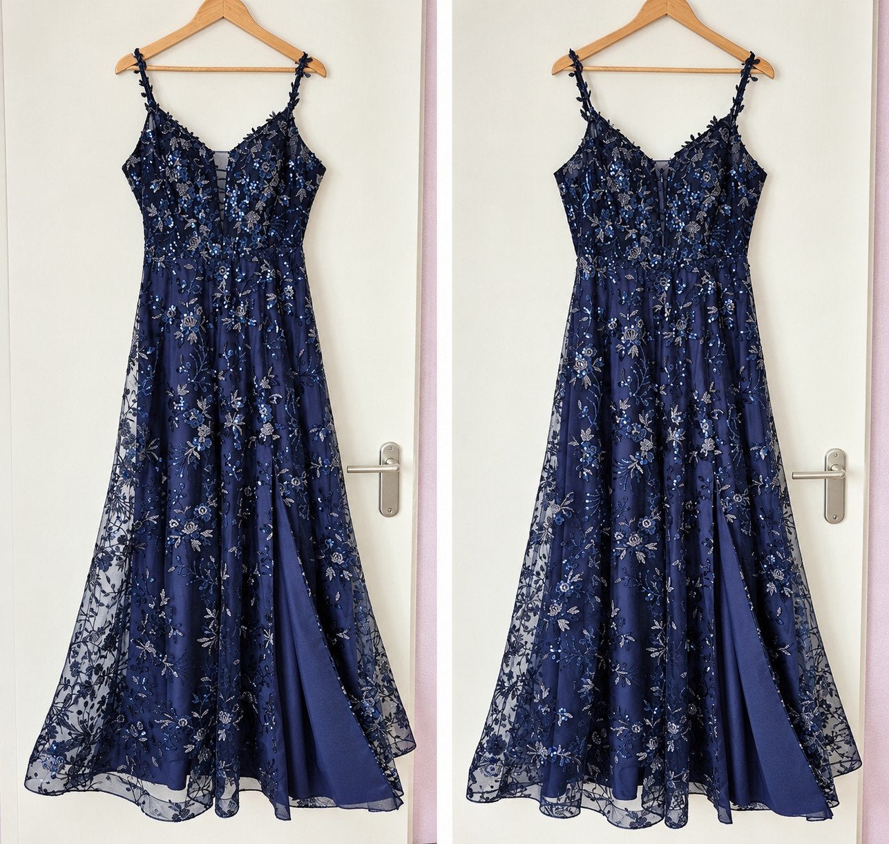 Galajurk - feestjurk-bruiloft, Maat 38/40 (M), Blauw, Ophalen of Verzenden, Zo goed als nieuw