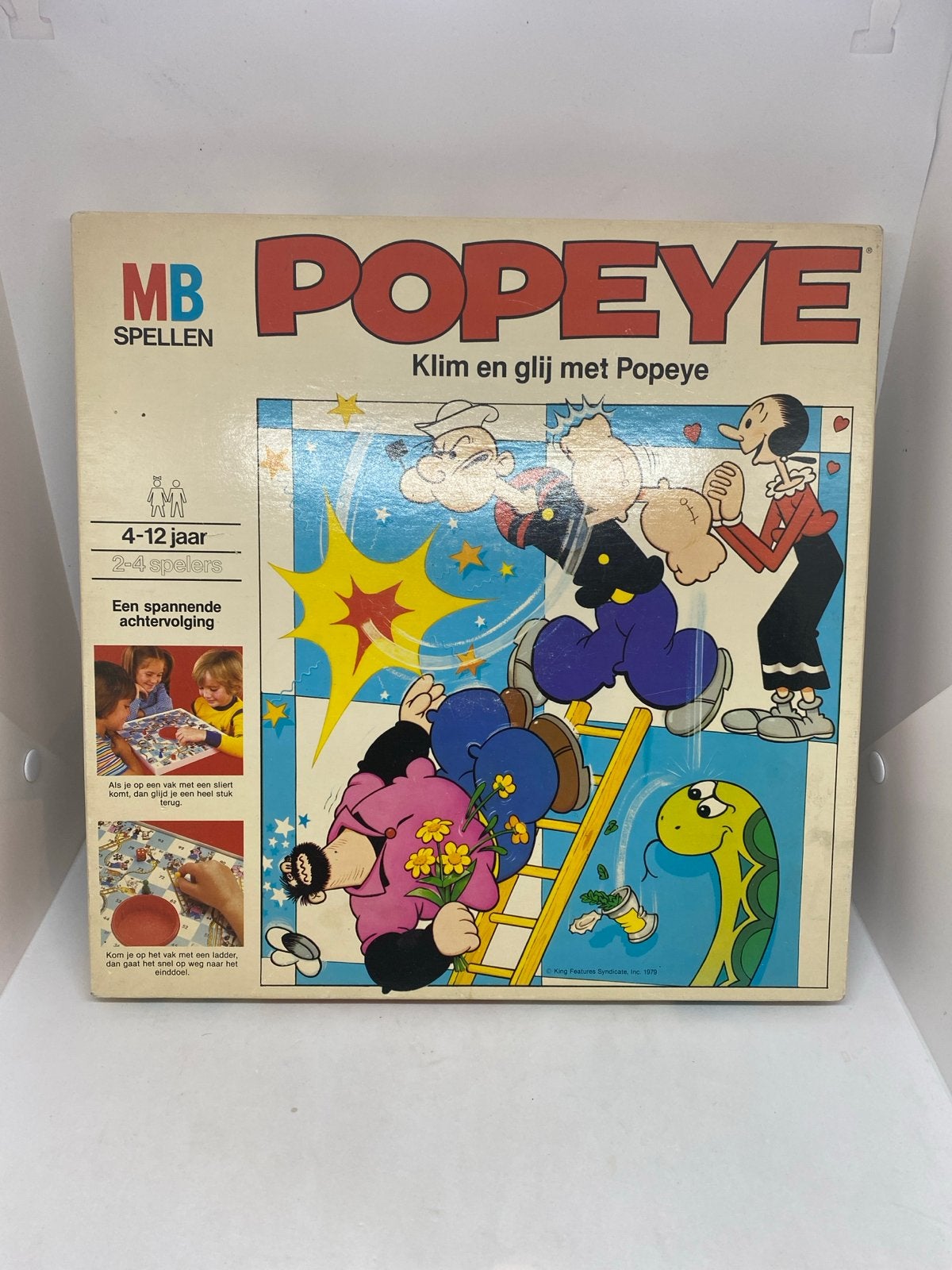 Vintage MB Games Popeye Klim en Glij bordspel (1979), Gebruikt, Milton Bradley / Hasbro, Hasbro, Inc. / Milton Bradley Co.443 Shaker RdEast Longmeadow, MA 01028United States