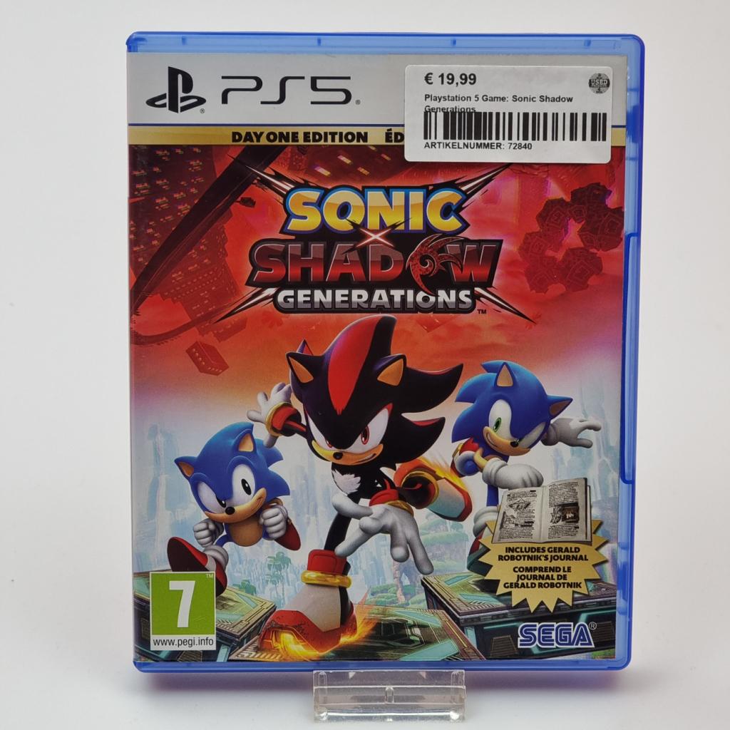 Playstation 5 Game: Sonic Shadow Generations, Sony, Zo goed als nieuw, Support@sony.com, 1-7-1 Konan, Minato-ku
Tokyo 108-0075
Japan