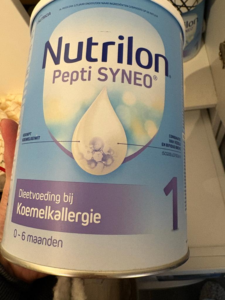 2x Nutricia Nutrilon Pepti SYNEO 1 (0-6 maanden) - Koemelkal, Kinderen en Baby's, Ophalen of Verzenden, Zo goed als nieuw, Overige typen