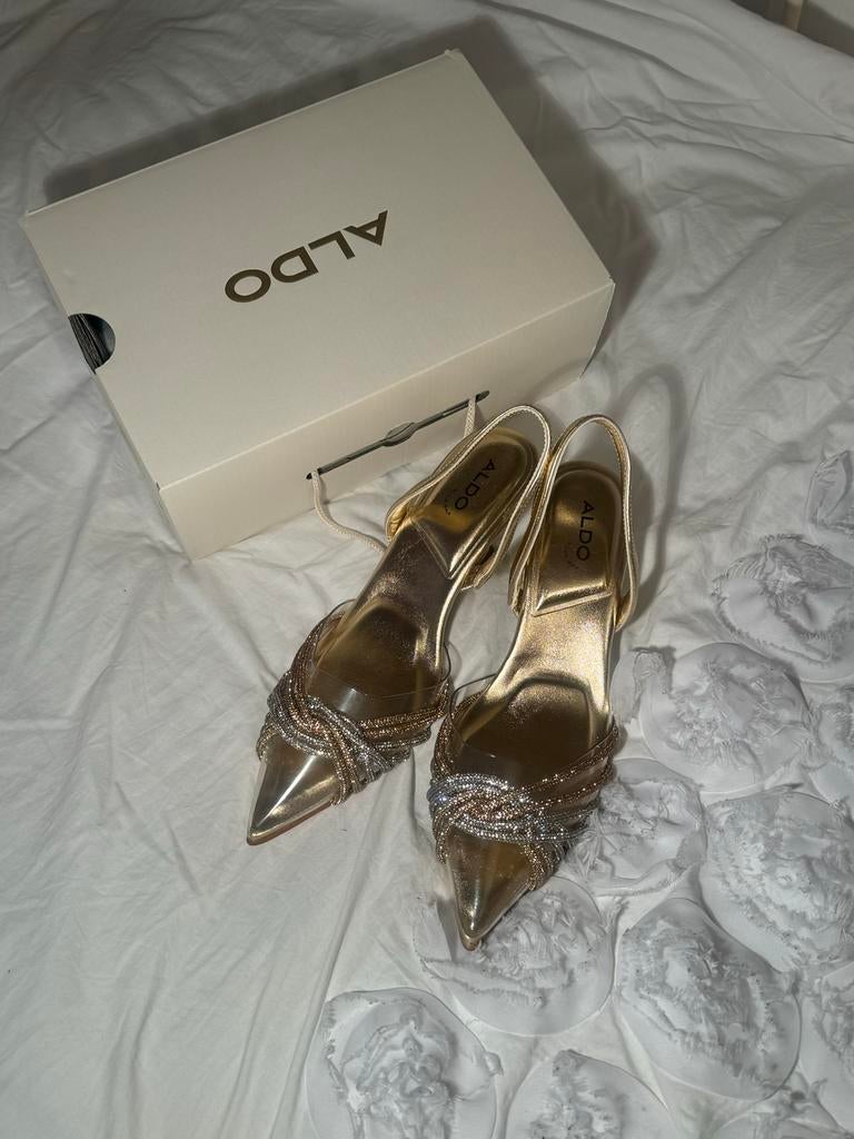 Aldo Hakken Goud Maat 38 - Nieuw met doos, Kleding | Dames, Pumps, Overige kleuren, Nieuw, Ophalen of Verzenden