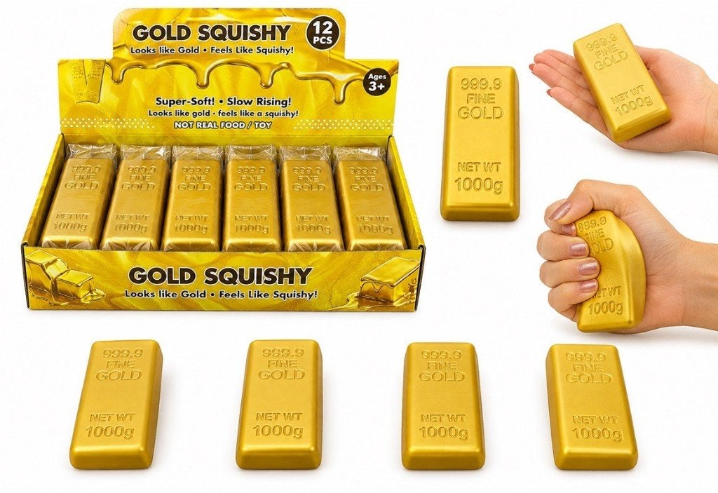 PARTIJ SQUEEZE GOUDSTAAF 13X5,5X3,5CM IN DISPLAY, ., Nieuw, Ophalen of Verzenden, .
