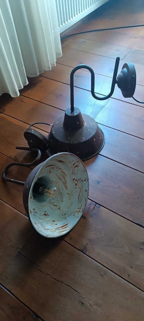 Rustieke wandlamp Factory, bruin, Ophalen, Zo goed als nieuw, Metaal