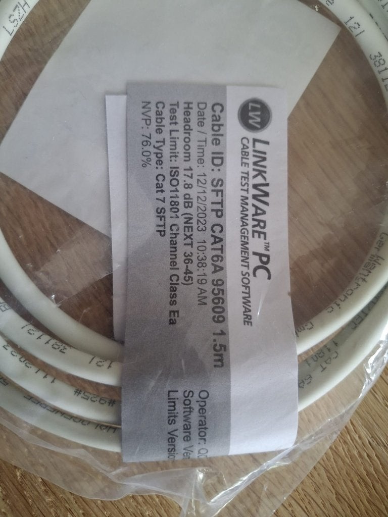 Linkware PC SFTP CAT6A Netwerkkabel 1.5m, Ophalen, Nieuw