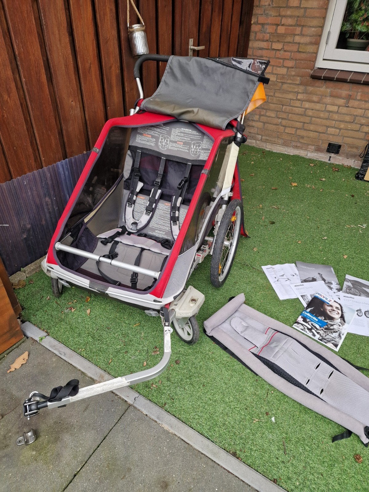 Chariot Cougar 2 Kinderkar - Fietskar en Wandelwagen, Fietsen en Brommers, Ophalen, Gebruikt, Kinderkar