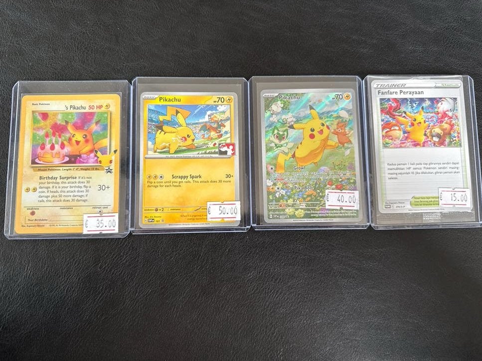4x Pikachu promo kaarten - Los of als set te koop, Ophalen of Verzenden, Zo goed als nieuw, Meerdere kaarten