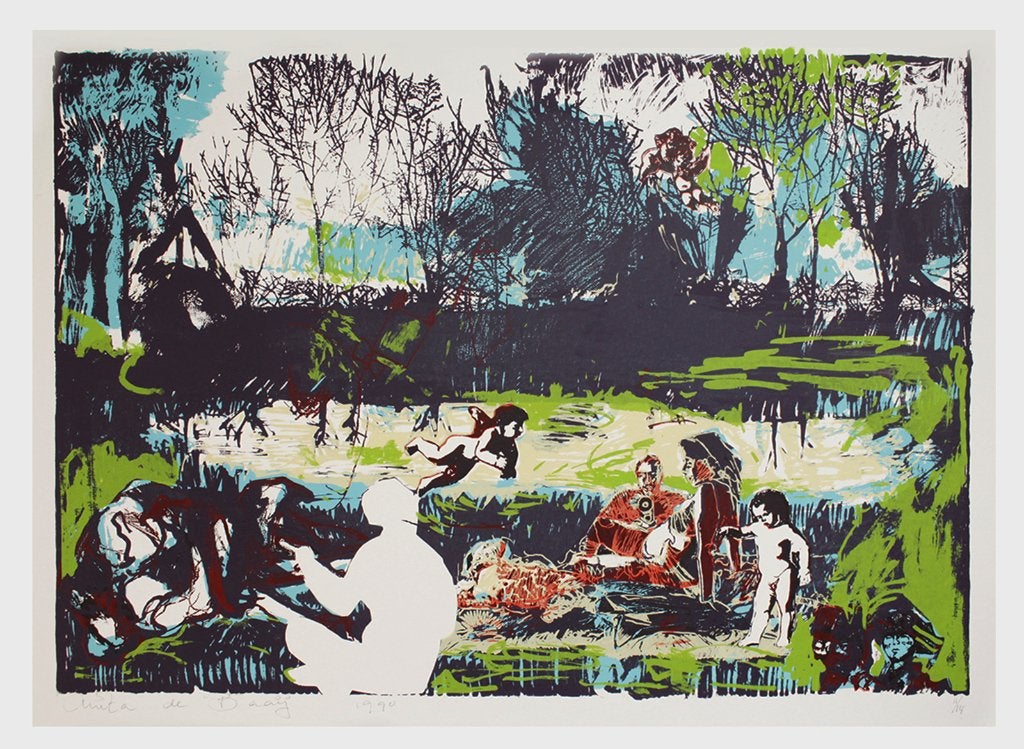 zeefdruk Anita de Baaij (Nijmegen 1948 –), Ophalen, Zeefdruk, Origineel, Landschappen
