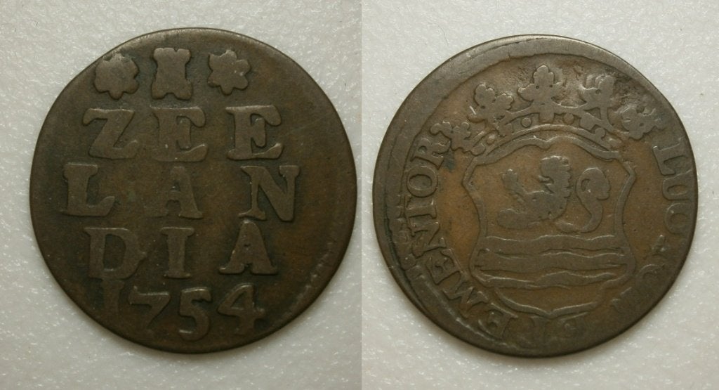 PD11569 Zeeland Duit 1754 - EMENTOR, Postzegels en Munten, Ophalen of Verzenden, Vóór koninkrijk, 1 cent, Losse munt
