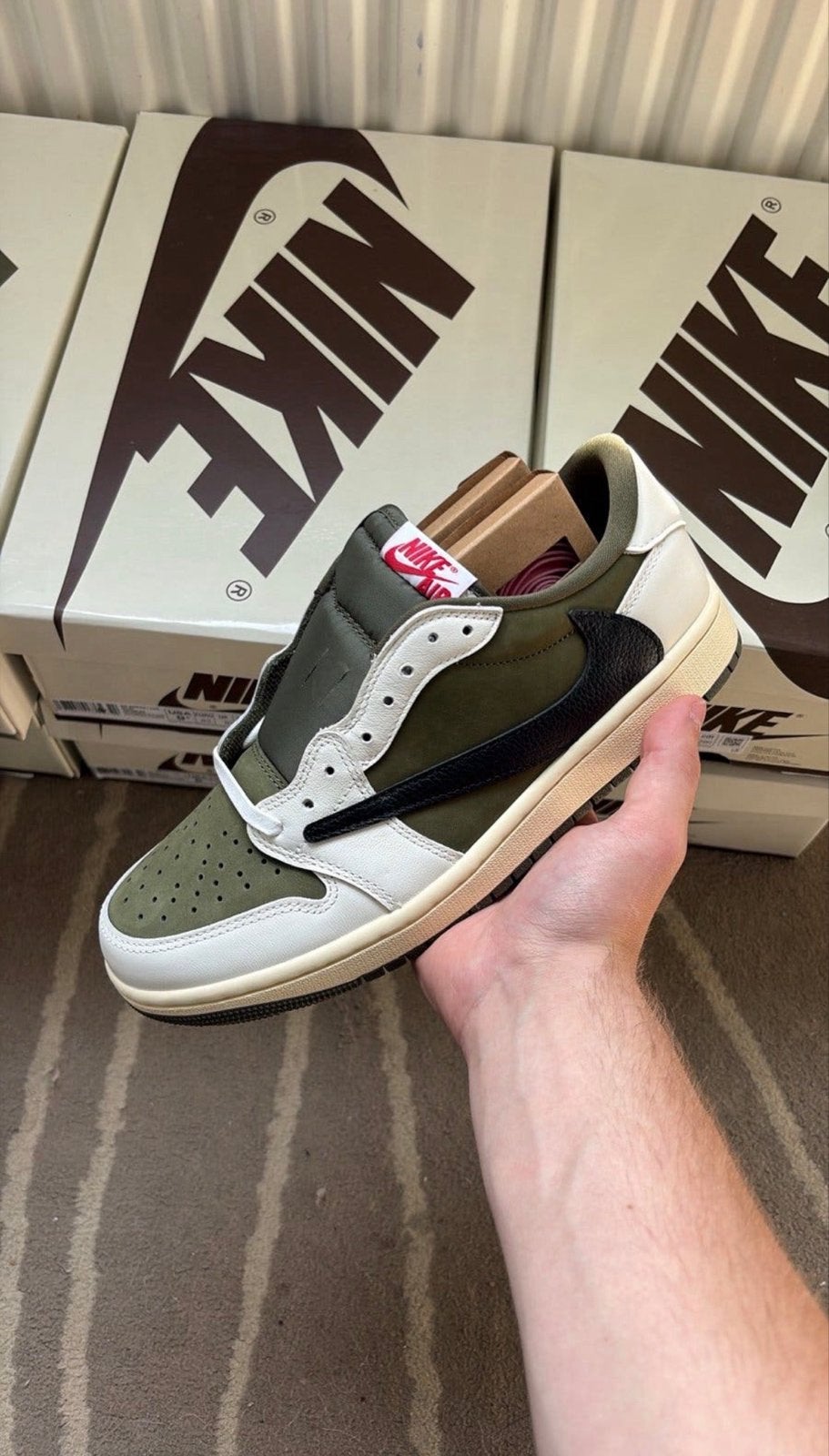 Travis Scott Jordan 1 Low Sneakers - Maten 38 t/m 47, Ophalen of Verzenden, Nieuw, Overige kleuren, Sneakers of Gympen