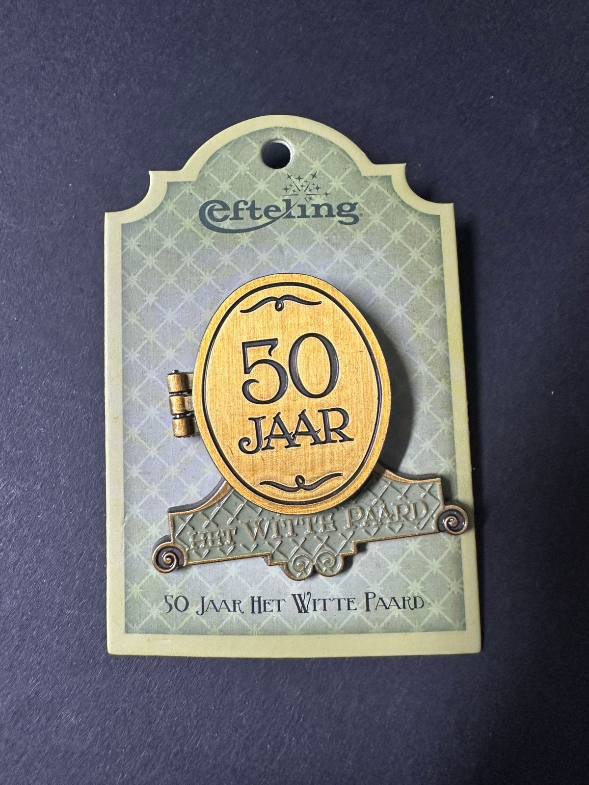 Efteling pin 50 jaar het witte paard, Verzamelen, Ophalen of Verzenden, Zo goed als nieuw, Button of Speldje