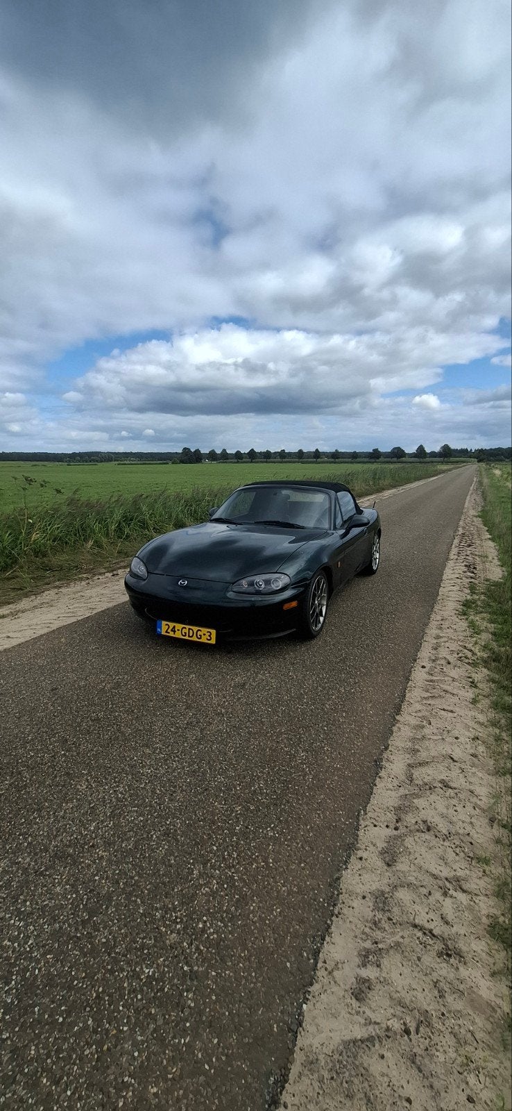 Mazda MX-5 NB 1.6 – 1998 – Metallic Groen, Auto's, Mazda, Zwart, 4 cilinders, Cabriolet, 990 kg