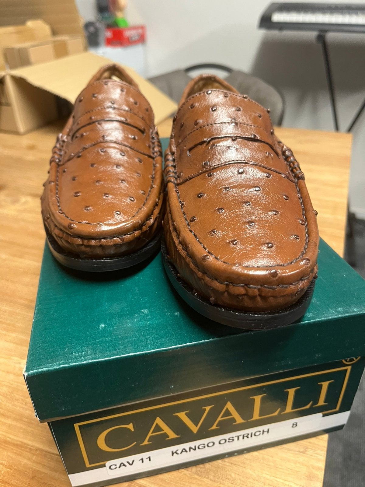 Cavalli Loafers Echt Struisvogelleer Cognac – Maat 42, Kleding | Heren, Loafers, Bruin, Cavalli, Nieuw