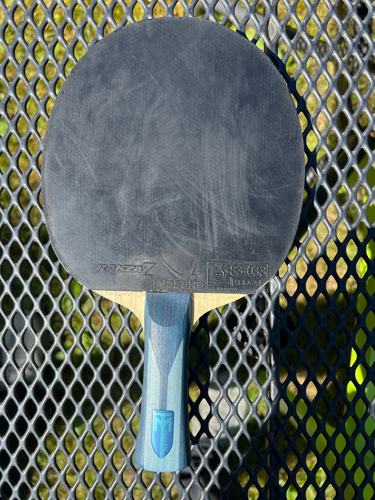 Timo Boll ALC Tafeltennisbat met Rakza Z Rubbers, Sport en Fitness, Tafeltennis, Ophalen of Verzenden, Zo goed als nieuw, Net, Batje(s) of Balletje(s)
