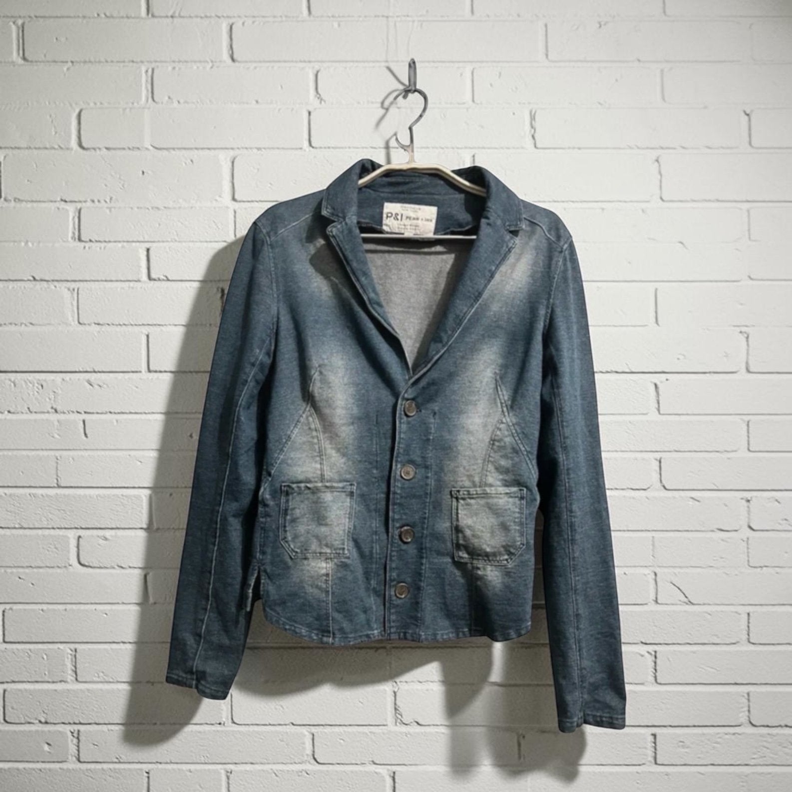 Penn & Ink Blazer Maat 36 Blauw Denim Jacket Casual, Kleding | Dames, Pi, Zo goed als nieuw, Verzenden, Blauw