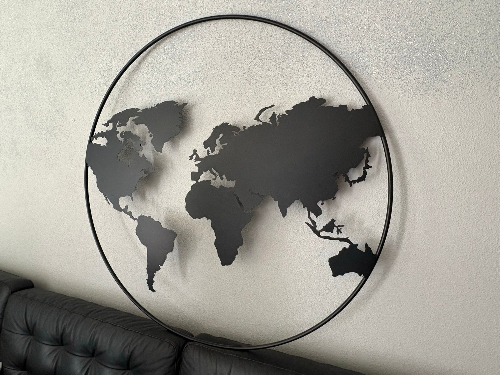 Metalen Wereldkaart Wanddecoratie - Zwart, Huis en Inrichting, Ophalen, Metaal, Wandsculptuur, Zwart