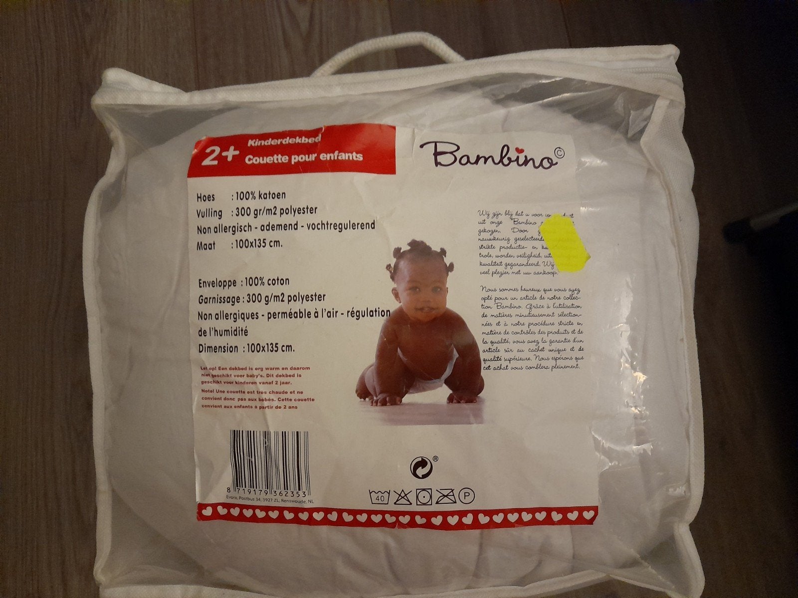 Bambino kinder dekbed, Kinderen en Baby's, Kinderkamer | Beddengoed, Ophalen of Verzenden, Nieuw, Wit, Deken of Dekbed