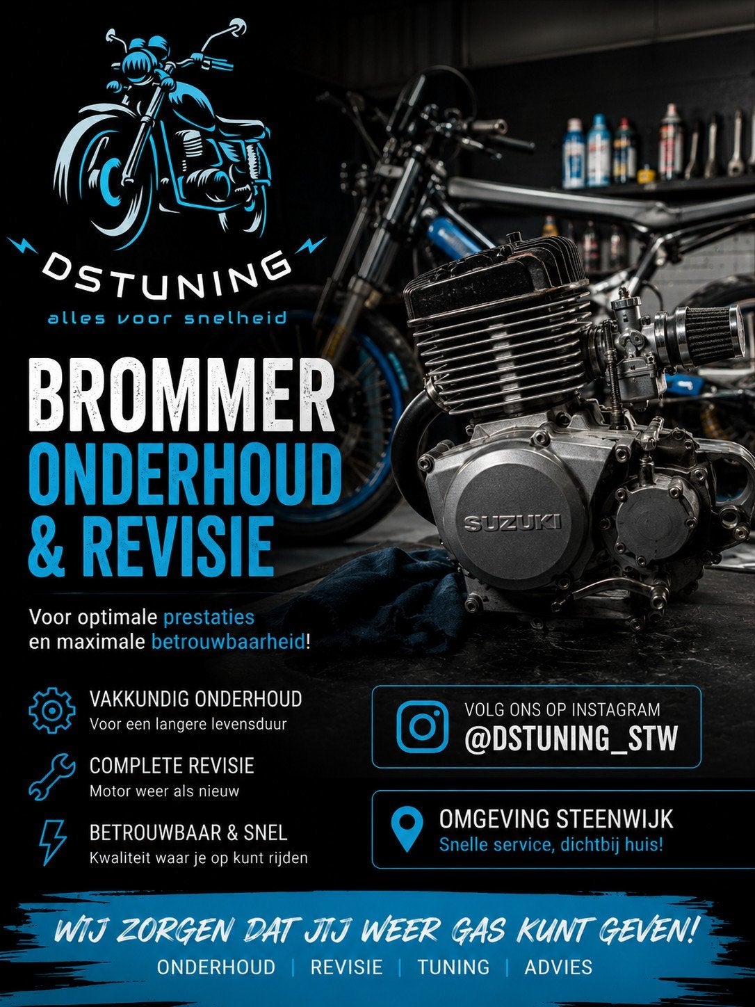 Brommer/scooter onderhoud en revisie aangeboden, Ophalen, Gebruikt