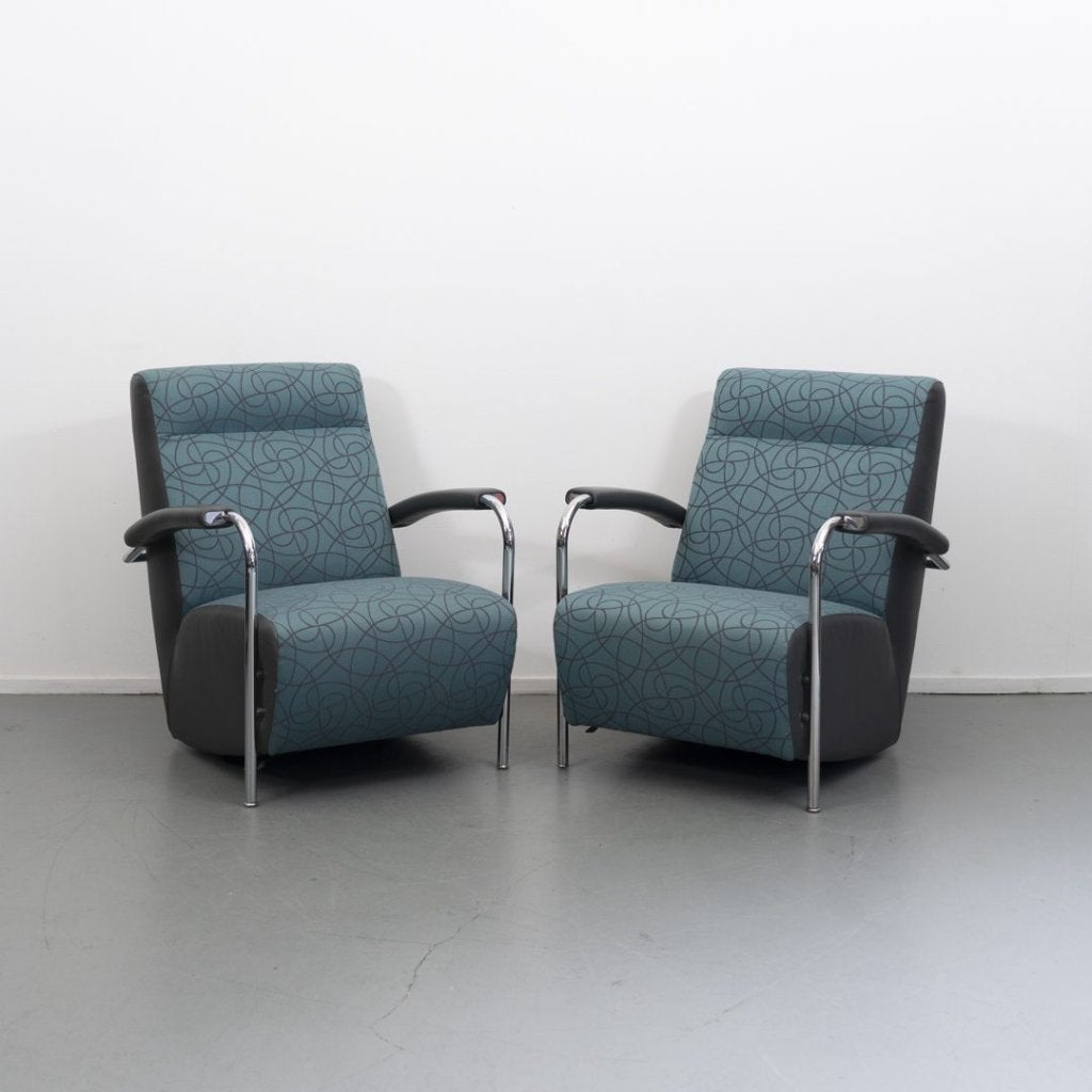 Leolux Scylla Hoog Fauteuil Turquoise Stof, Niet ingevuld, Nieuw, Niet ingevuld, Niet ingevuld