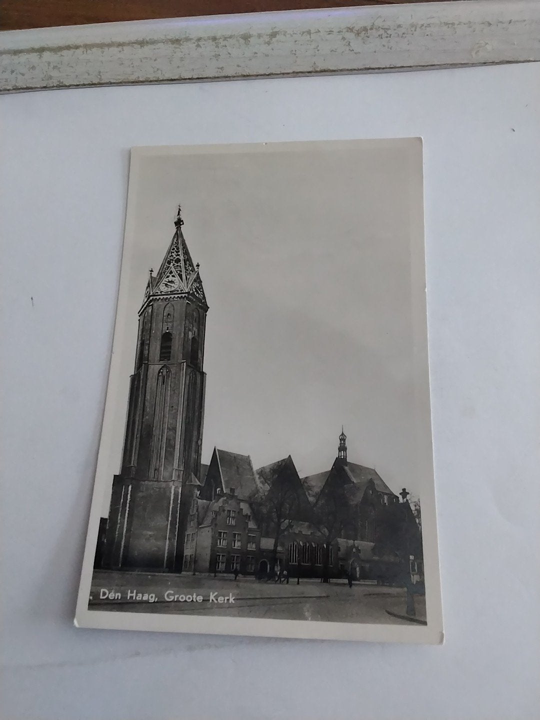 Oude Ansichtkaart Den Haag Grote Kerk - Zwart-wit, Ophalen of Verzenden, 1960 tot 1980, Zuid-Holland