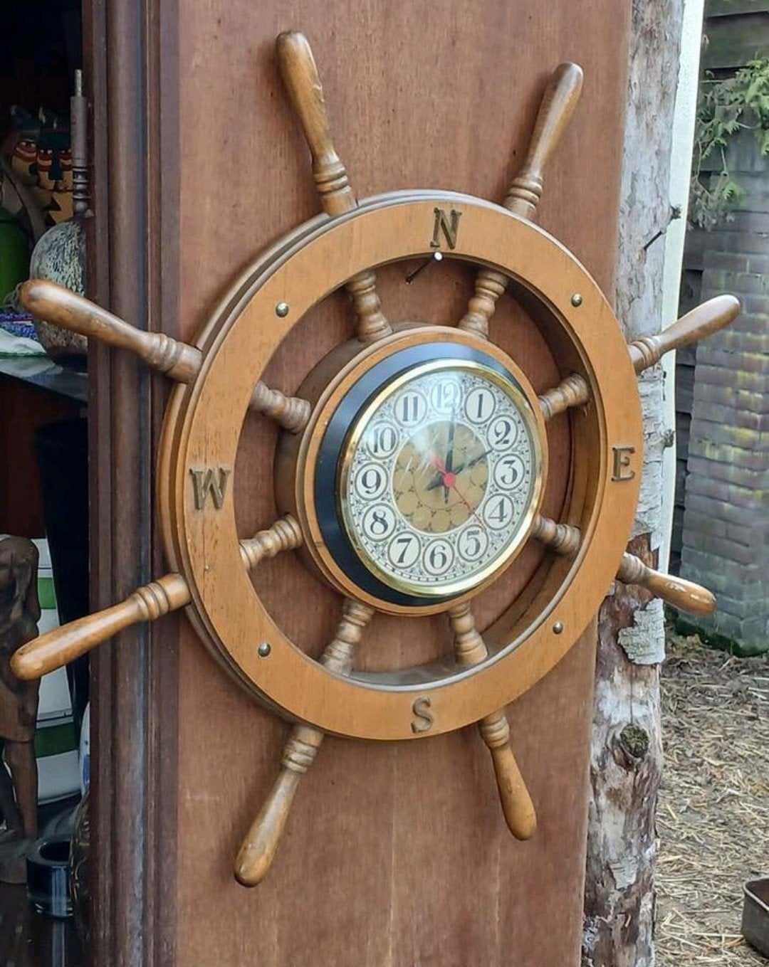 Decoratieve Scheepsroer Klok - Nautische Wanddecoratie, Ophalen of Verzenden