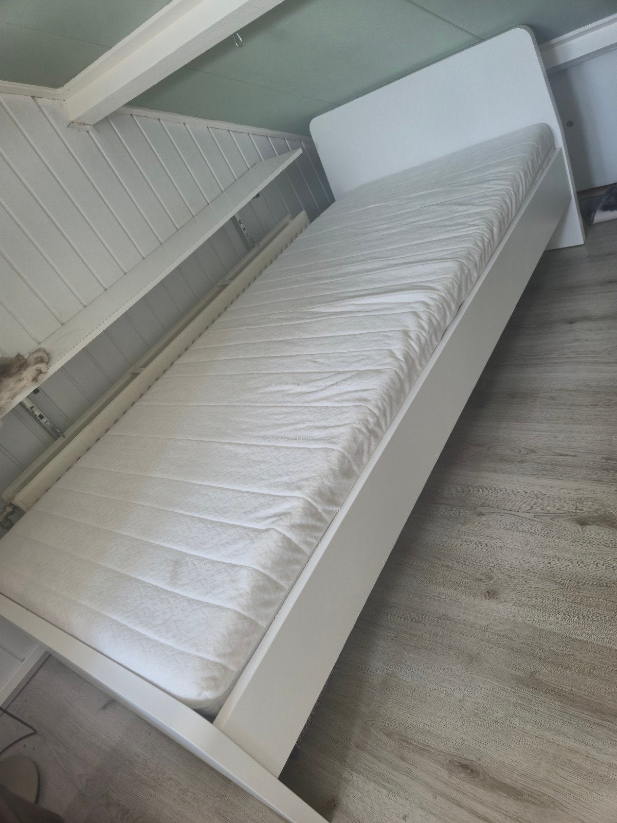 askvoll bed, Ophalen, 90 cm, Eenpersoons, Wit