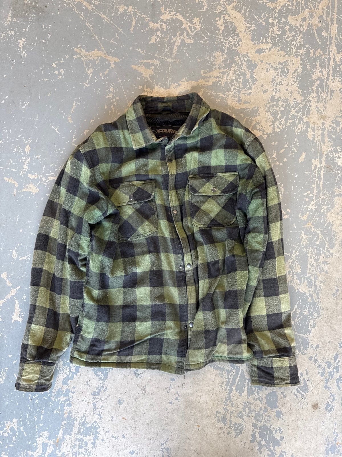 Kevlar motoroverhemd - Groen/Zwart geruit, Ophalen of Verzenden, Tweedehands, Heren, Jas | textiel