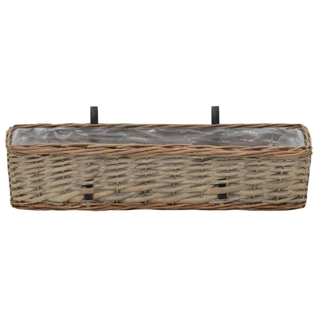 2 st Bloembak balkon plantenbak 60 cm bruin GRATIS BEZORGD!, Kunststof, Minder dan 30 cm, Verzenden, Nieuw