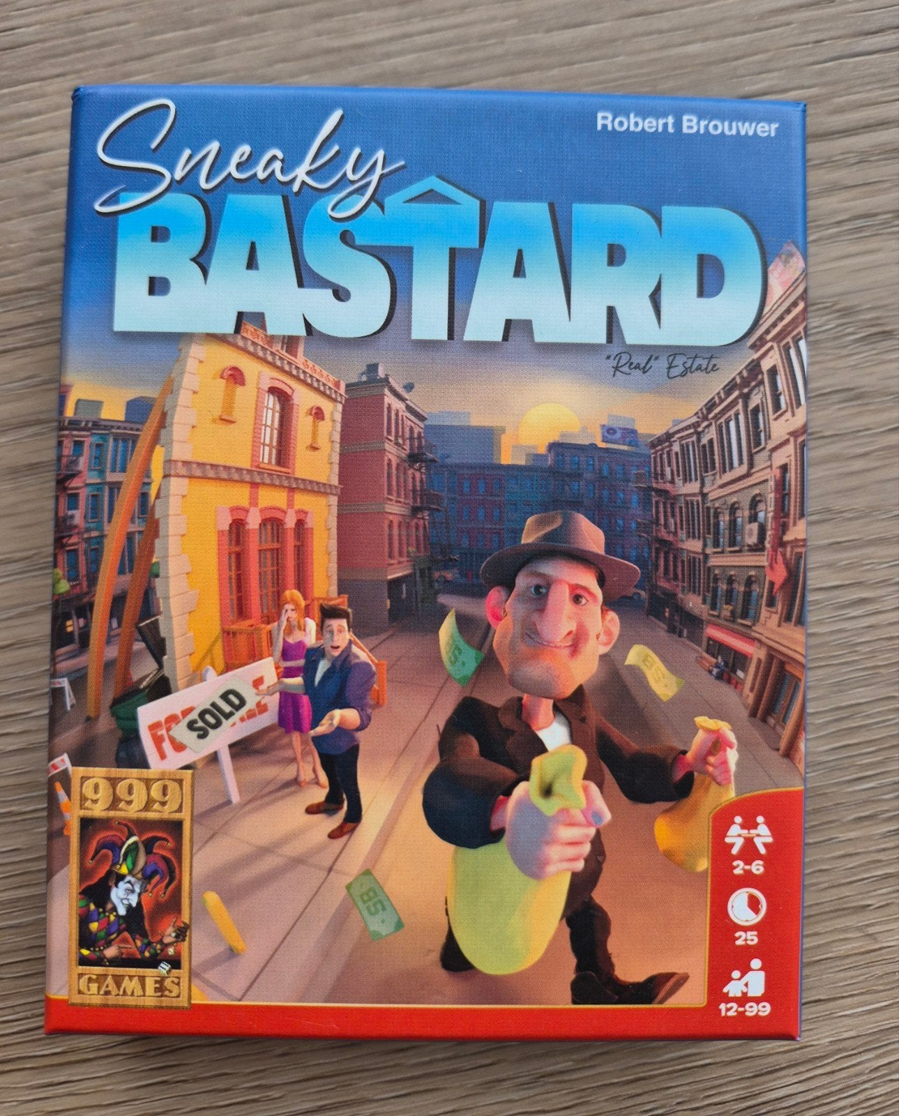Sneaky Bastard - Spannend kaartspel over de huizenmarkt, Een of twee spelers, Ophalen, Zo goed als nieuw, 999 Games