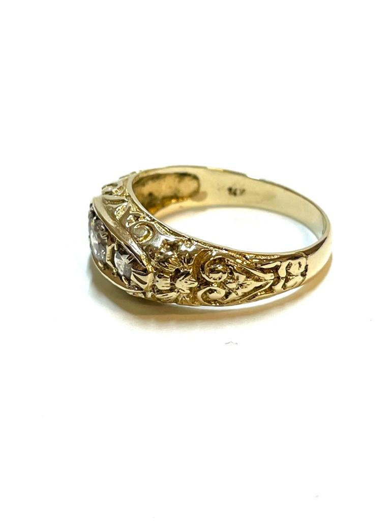 14k gouden ring met zirkonia, 18 tot 19, -, -, Ophalen of Verzenden