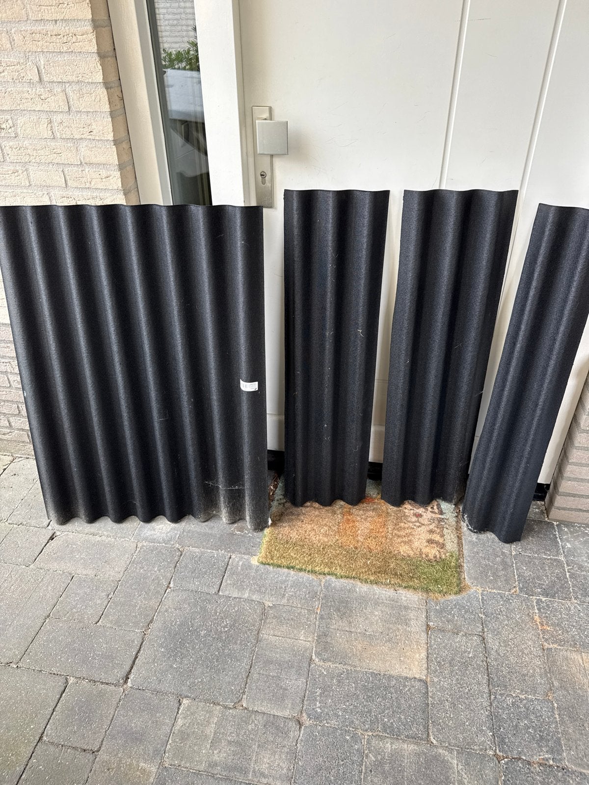 Zwarte golfplaten voor dak of wand, Ophalen, Overige materialen, Gebruikt, Zwart