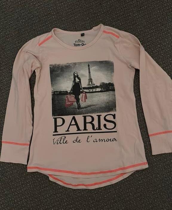 Roze longsleeve 152/158 met Eiffeltoren print merk Tomdu, Meisje, Ophalen of Verzenden, Zo goed als nieuw, Tom Du