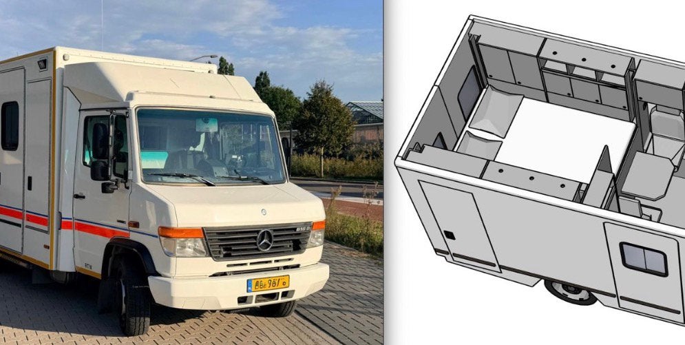 Mercedes Benz D616 Bluetec Euro 4 Vario Ambulance camper BTW, Caravans en Kamperen, Automaat, Buscamper of Camperbus, Mercedes-Benz