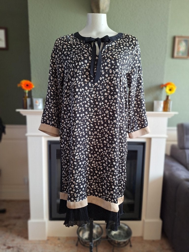 Amelie Amelie prachtige jurk met plissé rand L, Verzenden, Amelie en Amelie, Zwart, Maat 42/44 (L)