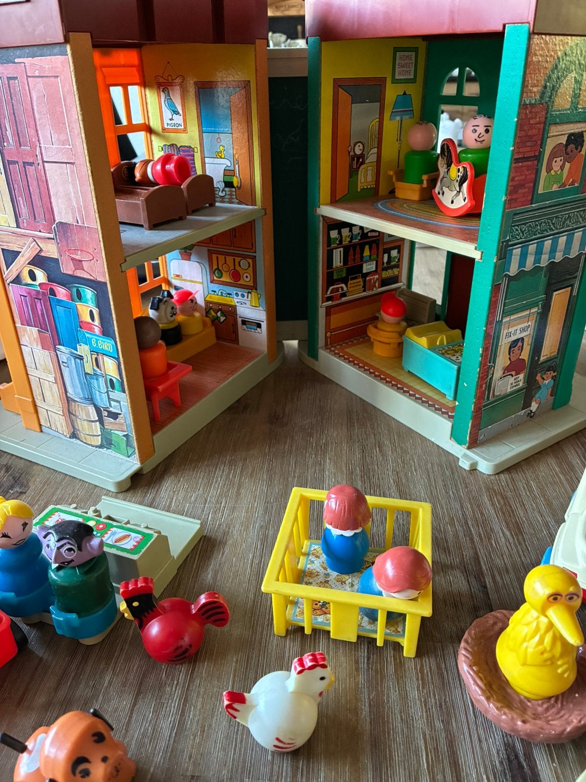 Te koop fischer price sesamstraat, Ophalen, Gebruikt, Poppenhuis