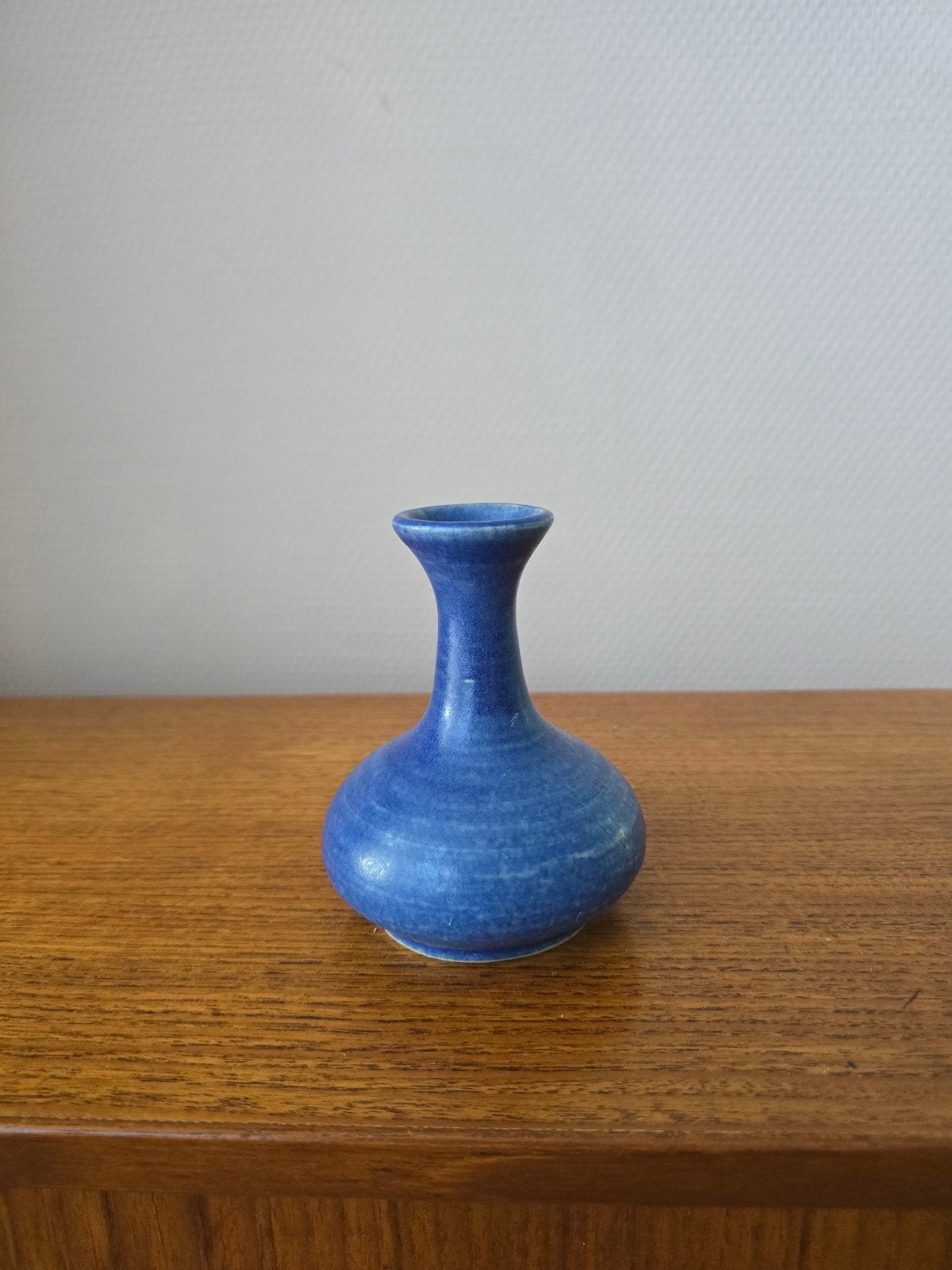 Vintage Minivaasje Keramiek 70s 80s Japandi Scandi Kobalt, Ophalen of Verzenden