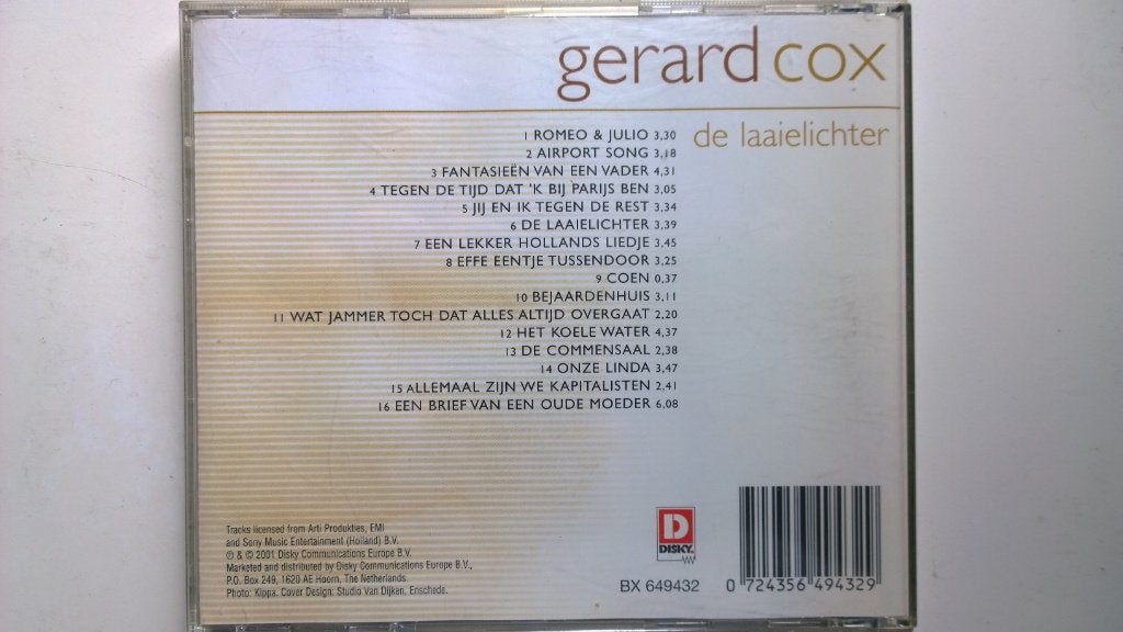 Gerard Cox - De Laaielichter, Ophalen of Verzenden, Zo goed als nieuw, Pop, Album
