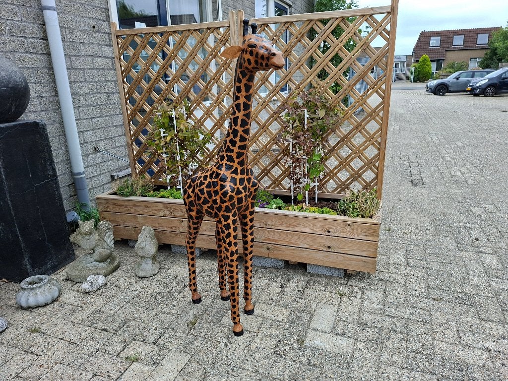 grote echt leren giraf beeld 1,30 cm hoog, Ophalen of Verzenden, Zo goed als nieuw, Mens