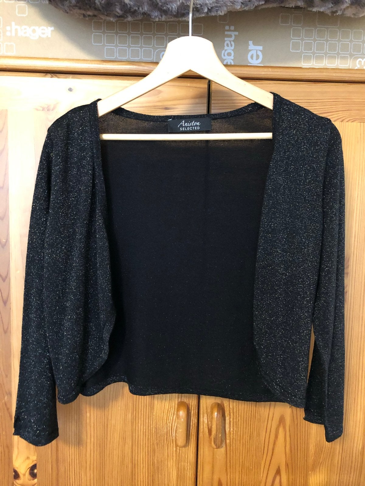 Zwarte glitter bolero maat 36, Ophalen of Verzenden, Zo goed als nieuw, Maat 36 (S), Zwart