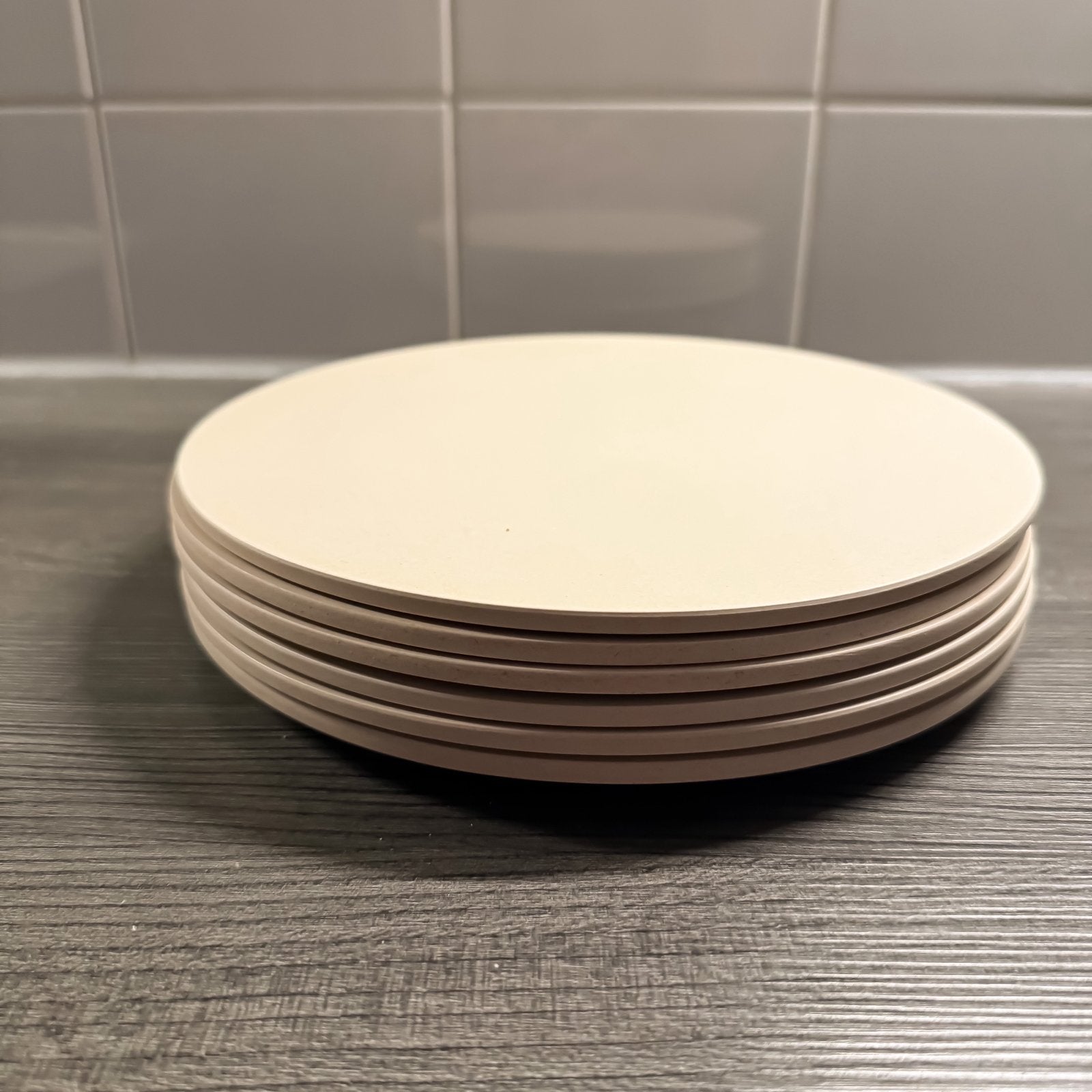 ZUPERZOZIAL BORDEN set van 6 beige, Ophalen, Overige materialen, Zo goed als nieuw, Bord(en)