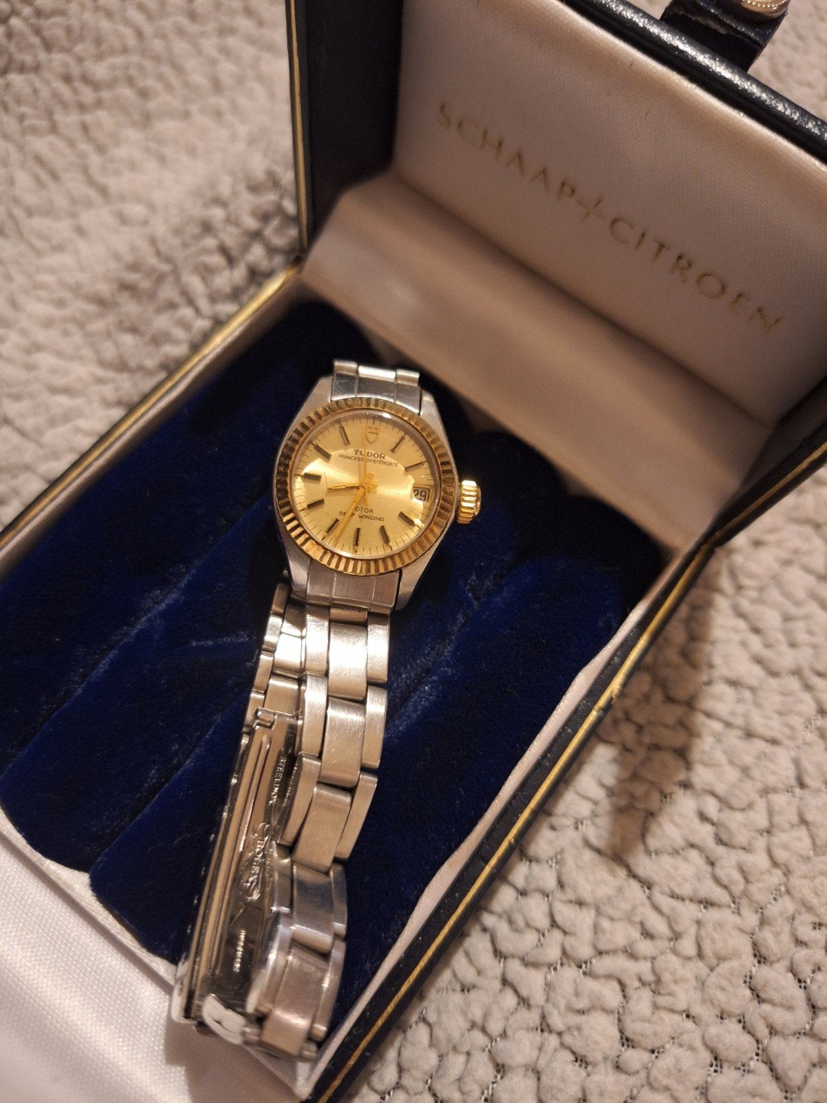 Vintage Tudor Princess Oysterdate –by rolex (lady), Ophalen, Staal, Rolex, Polshorloge