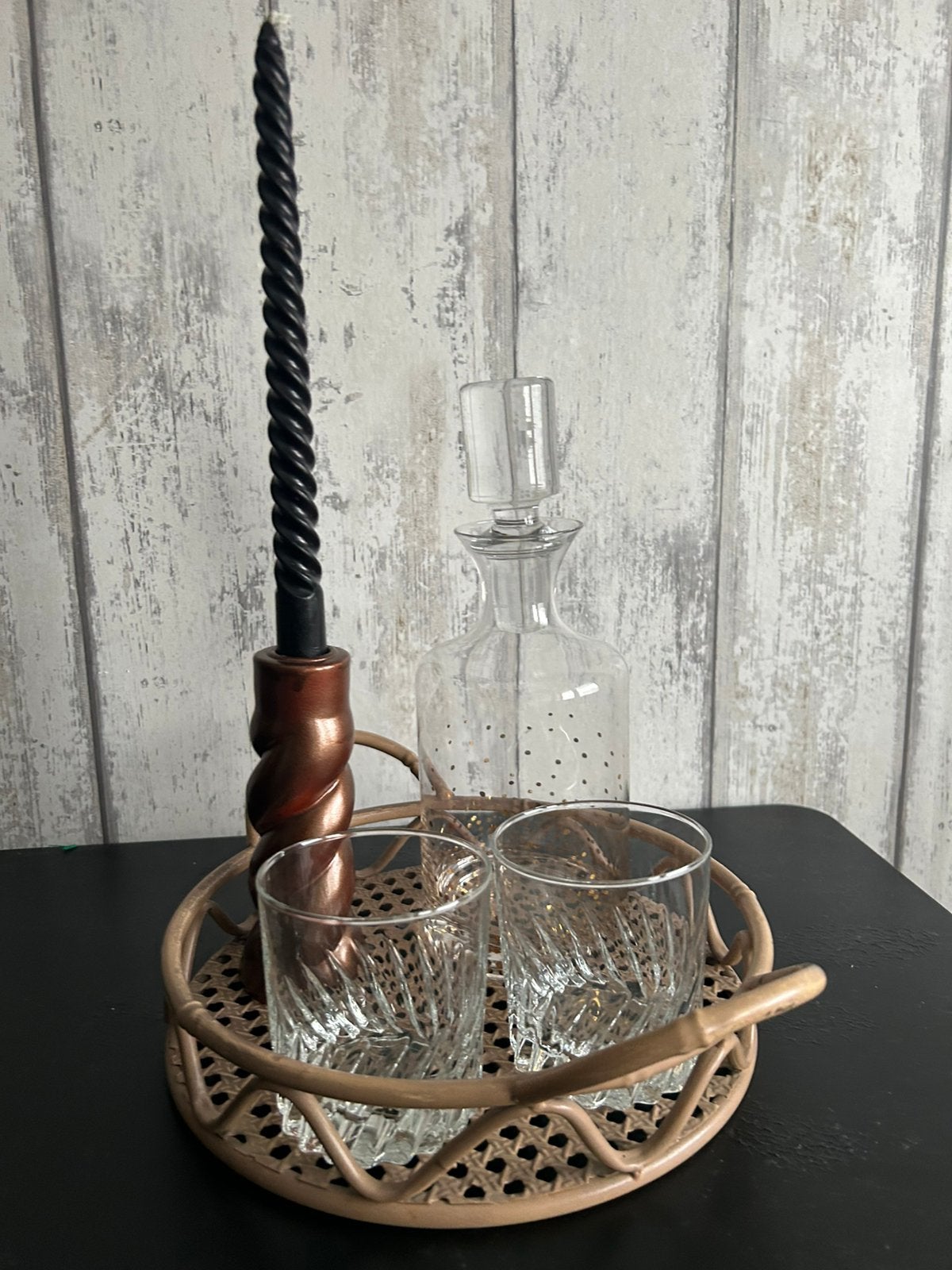 Leuk dit set diemblad met whisky karaf en 2 glazen, Ophalen of Verzenden, Zo goed als nieuw