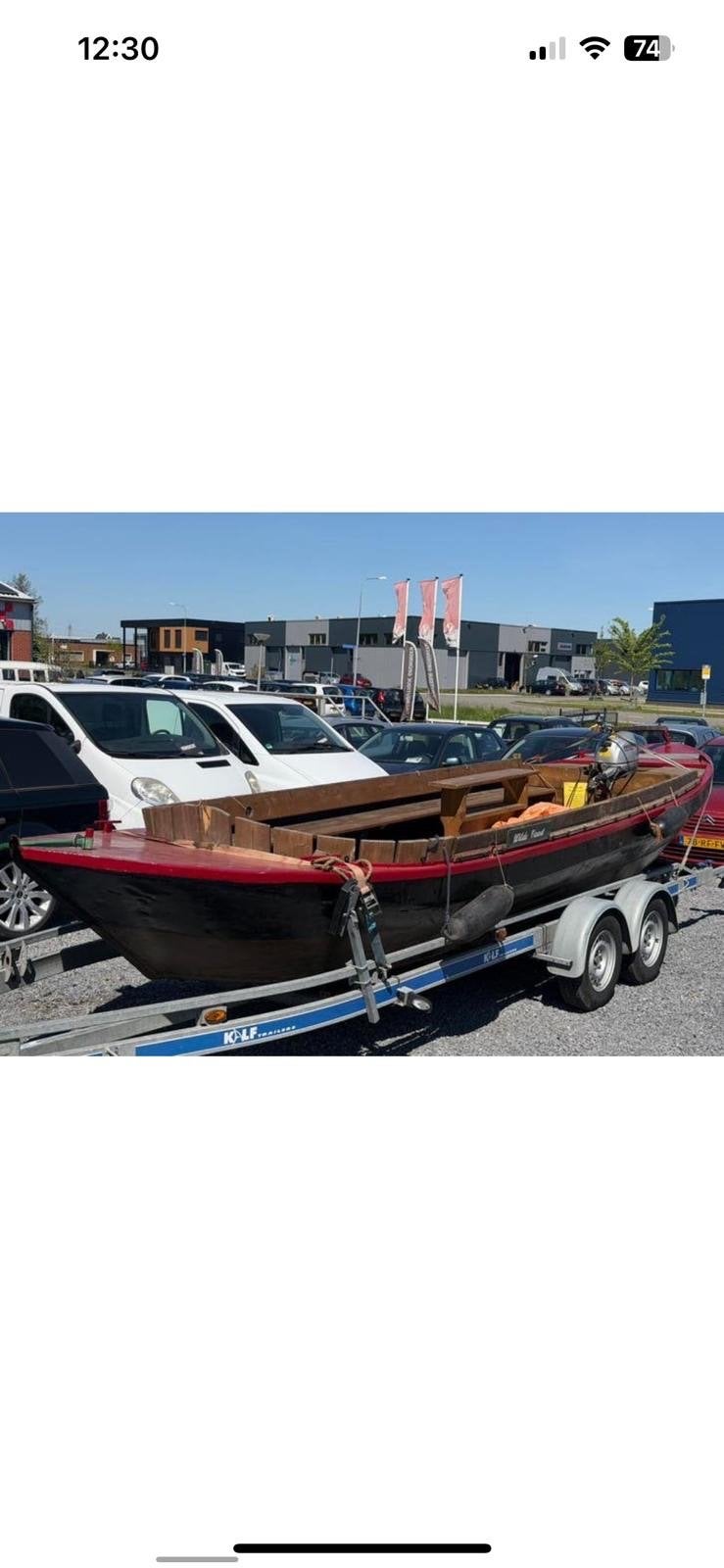 Stalen Sloep 8m met Honda Buitenboordmotor - 14 Personen, Watersport en Boten, Gebruikt, Honda, Staal, 15 pk
