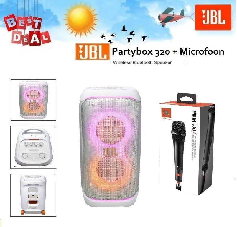 ✅NIEUW✅ JBL Partybox 320 WIT + JBL Microfoon, Audio, Tv en Foto, Luidsprekers, Ophalen of Verzenden, Nieuw, JBL