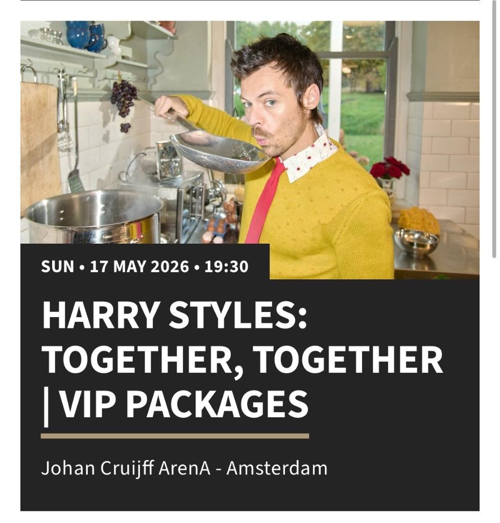 Harry Styles 2x VIP tickets zondag 17 mei, Tickets en Kaartjes, Twee personen, Mei