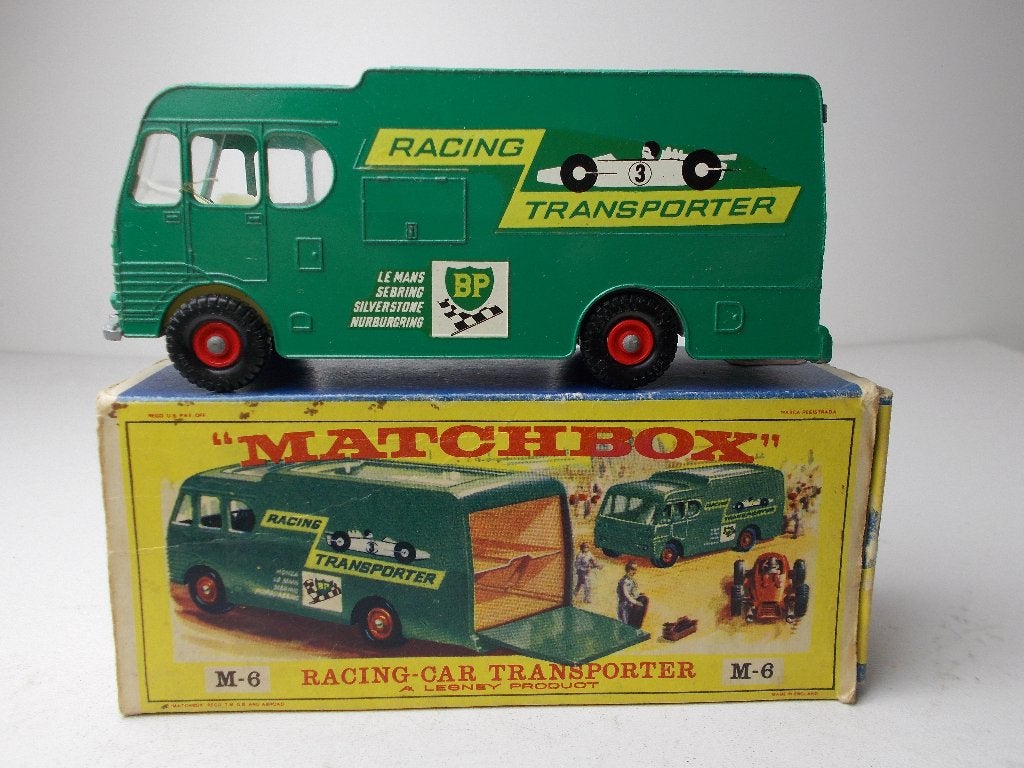 1965 Matchbox Lesney M-6 BP RACING CAR TRANSPORTER + DOOSJE!