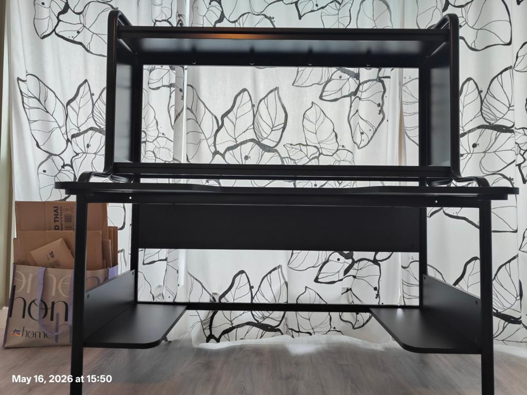 Zwarte Ikea FREDDE bureau / bureautafel (gedemonteerd), Huis en Inrichting, Bureaus, Ophalen, Zwart, Demontabel, Hout
